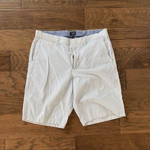 J. Crew White & Blue Striped Flat Front Shorts